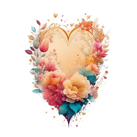 装飾用の愛の形のデザインを持つ美しい花イラスト画像とpsdフリー素材透過の無料ダウンロード Pngtree