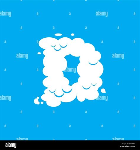 Letter D Cloud Font Symbol White Alphabet Sign On Blue Sky Stock