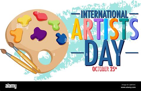 International Artists Day Poster Design Illustration Stock Vector Image
