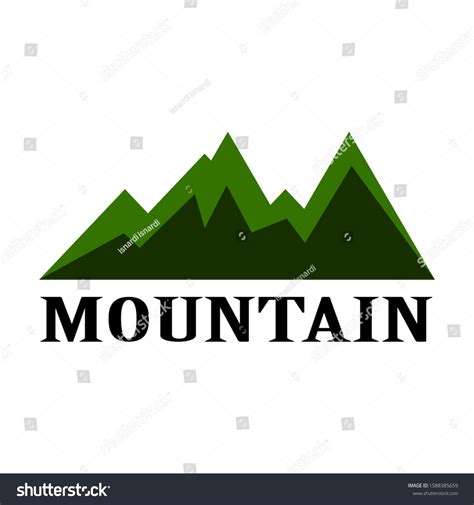 Green Mountain Logo Vector Design Stock Vector Royalty Free