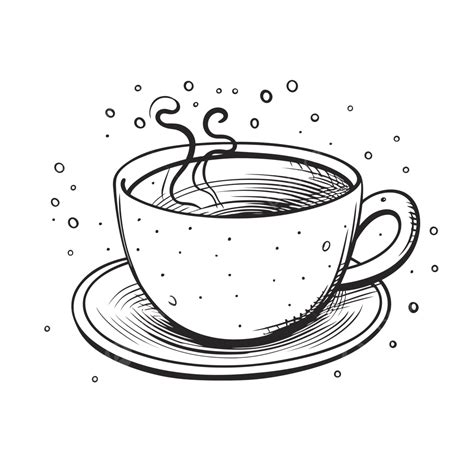 Black And White Sketch Of A Cup Of Tea Outline Drawing Vector Tea Cup