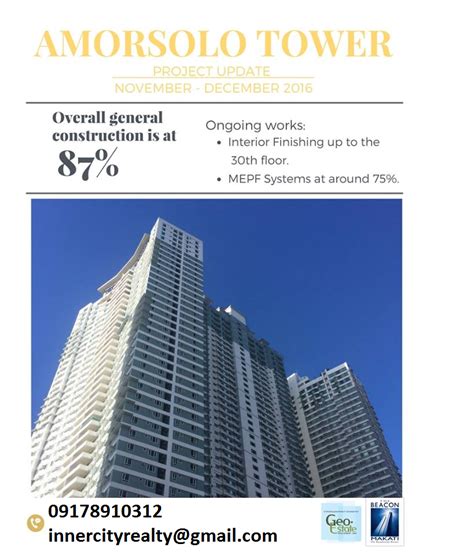 The Beacon Condominium Makati The Beacon Tower 3 Amorsolo Tower Updates