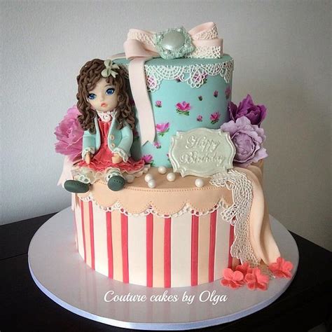 shabby chic cake decorated cake by couture cakes by cakesdecor
