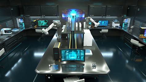 sci fi interior laboratory 3d model cgtrader