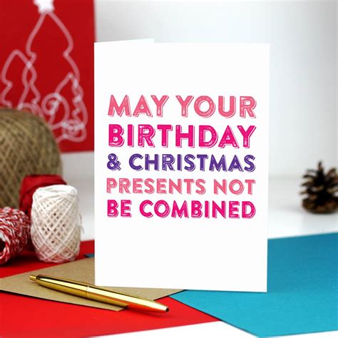 Merry Christmas Birthday Presents Combined Funny Card By Do You