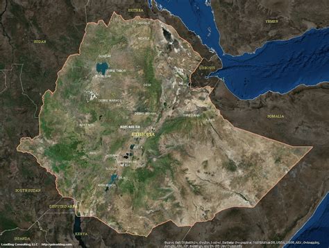 Äthiopien Satelliten Karte