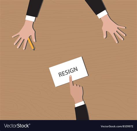 Resignation Give Resign Letter To Bos Royalty Free Vector