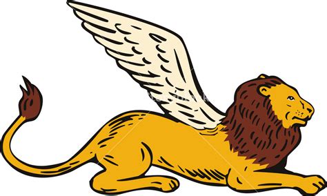 Griffin Lion Sitting Side View Royalty Free Stock Image Storyblocks