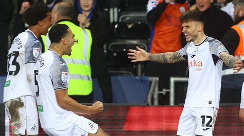 Swansea City 2 1 Preston North End Jamie Patersons Last Gasp Goal Gives Swans Precious Win
