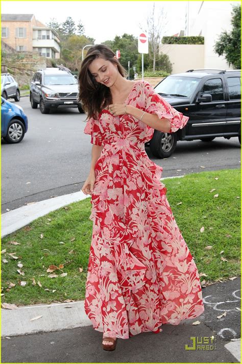 Miranda Kerr Is Red Hot In A Floral Printed Maxi Dress While Out On