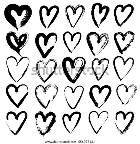 Hand Drawn Hearts Vector Illustration Stock Vector Royalty Free 556076131