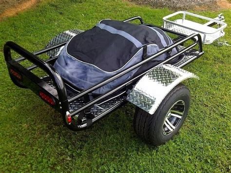 This custom made motorcycle cargo trailer ~ $1,599.95 ~ is made to pull along behind your motorcycle. Rally Wagon Motorcycle Trailer | Motorcycle trailer, Pull ...