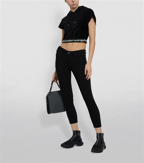 womens paige black cropped verdugo skinny jeans harrods uk