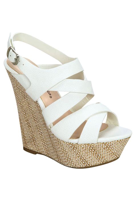 De Blossom Collection Asi Wedges In White Wedges Shoes Collection