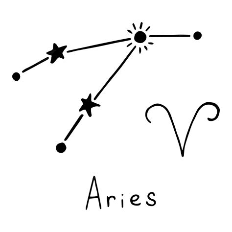 premium vector vector illustration of aries zodiac sign in doodle style hand drawn element for
