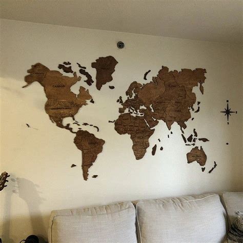 Check spelling or type a new query. Wall Wooden Map of the World Map Travel Push Pin Map Rustic Home Wood Wall Art 5th Anniversary ...