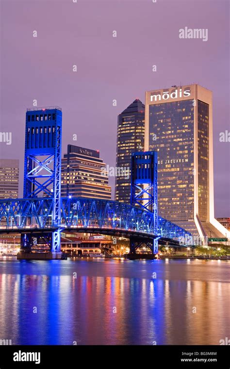 Main Street Bridge And Skyline Jacksonville Florida United States Of