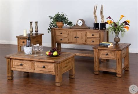 Realyn coffee table with 2 end tables. Sedona Rustic Oak 2 Drawer Rectangular Coffee Table from ...