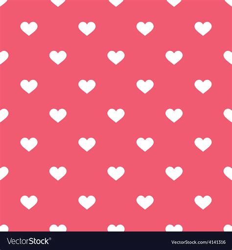 Tile Cute Pattern White Hearts Pink Background Vector Image