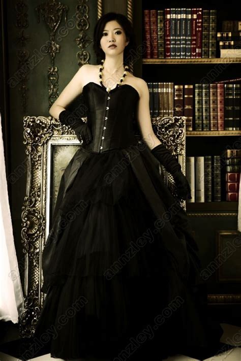 Part of dressing for a semiformal or dressy casual wedding is taking the time of the wedding into account. Vintage Corset Top Black Gothic evening Dresses For Women ...