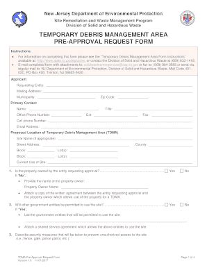Fillable Online Temporary Debris Management Area Fax Email Print Pdffiller
