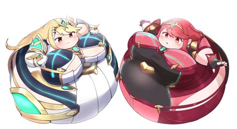 Commission Pyra And Mithra Inflation By 0kkatt0 On Deviantart