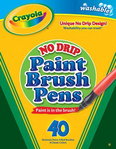 Crayola No Drip Paint Brush Pens 40 Count Washable Bin546203 Supplyme