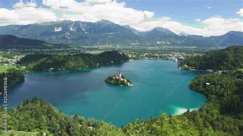 Beautiful Scene Of Bled Lake Bledsky Lake Juliansky Alpine Slovenia