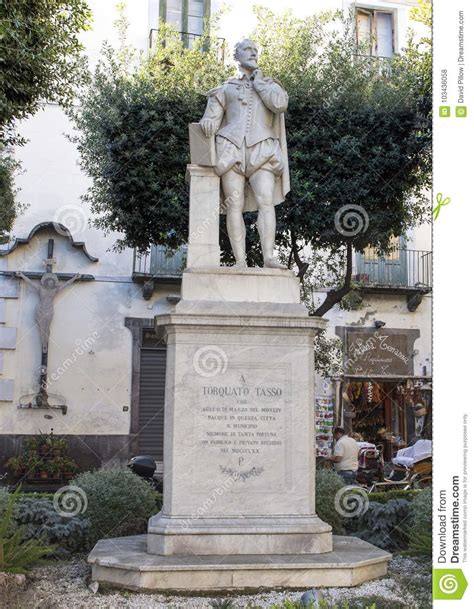 Monument To Torquato Tasso In The Piazza That Bears His Name Sorrento