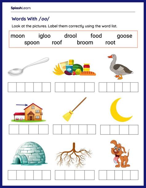 Words With Oo Worksheets For Kids Online Splashlearn