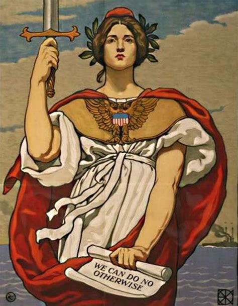 Columbia Goddess Of America Vintage America Military Poster Lady