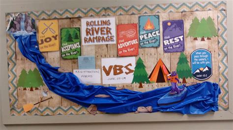 Rolling River Rampage Vbs Bulletin Board Printed Out Their Clip Art