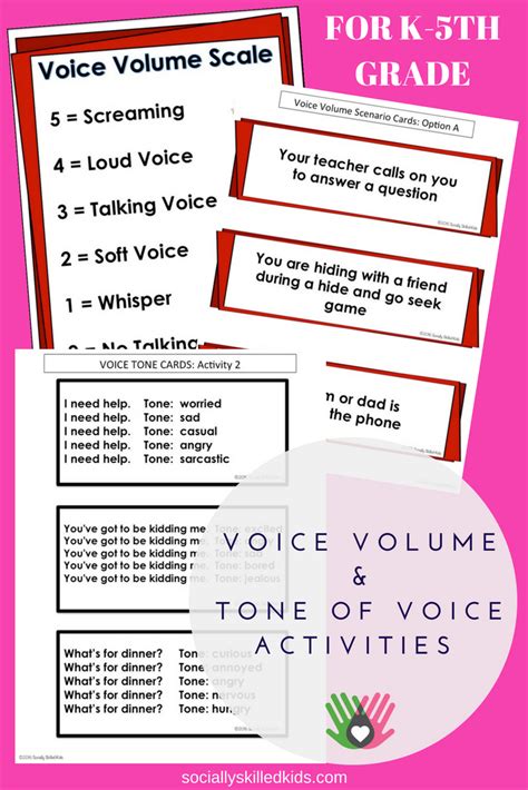 Voice Volume And Tone Of Voice Differentiated Activities For K 5th