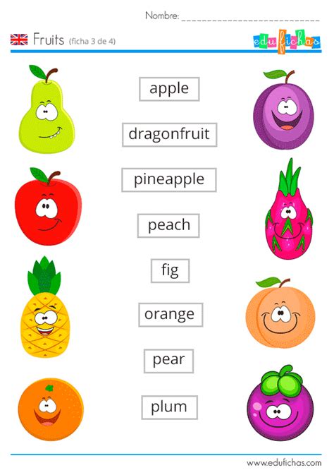 Las Frutas En Inglés Fichas Con Vocabulario Y Ejercicios En Inglés