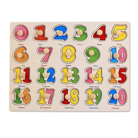 Peg Knob Puzzle Numbers 1 20 Wooden Toys Educational Toys