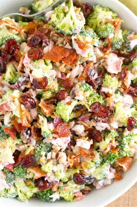 This Broccoli Salad Is Made With Bits Of Salty Bacon Tangy Red Onion