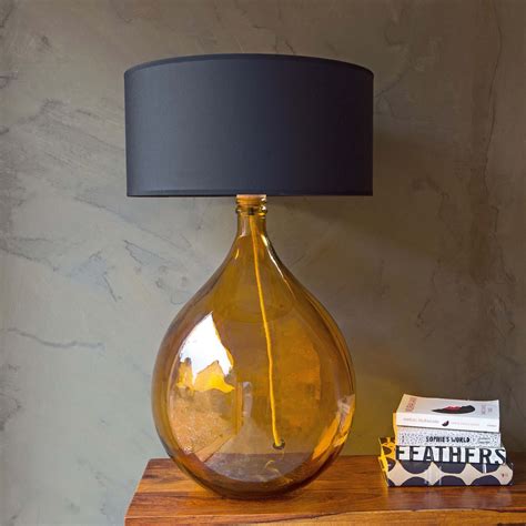 Extra Large Round Amber Glass Lamp In 2022 Glass Lamp Lamp Table Lamp