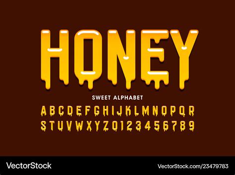 Liquid Sweet Honey Font Royalty Free Vector Image