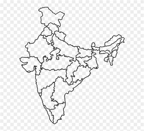 India Outline Map For School