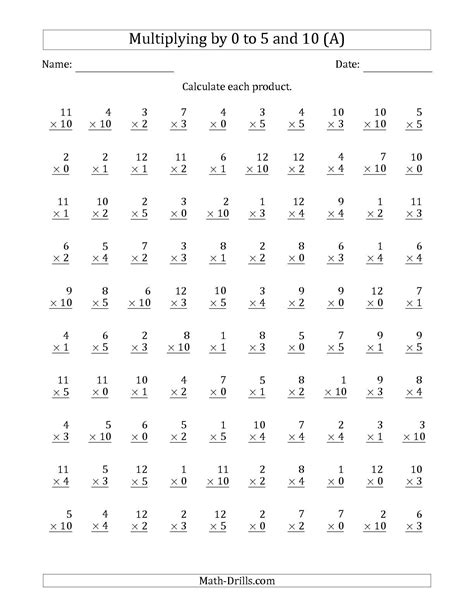 Multiplication Worksheets 1-2