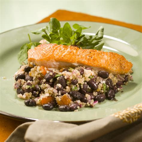 Roasted Salmon Quinoa And Black Bean Salad Bean Institute