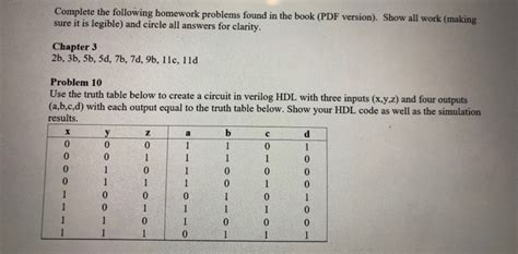 Solved Complete The Following Homework Problems Found In