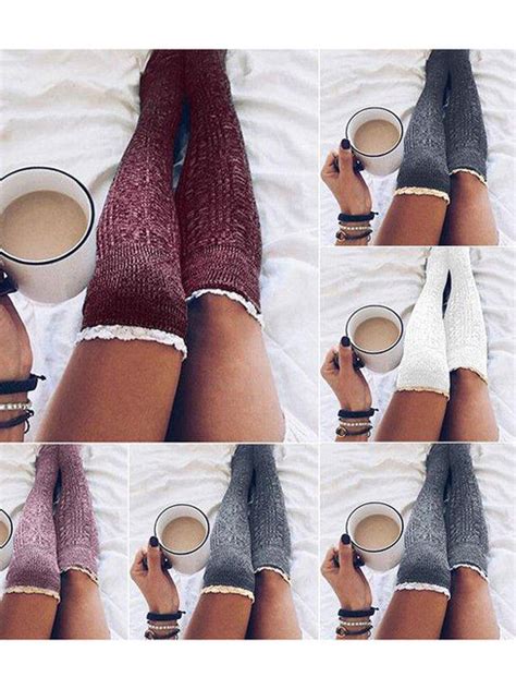 Gray Fashion Color Block Knitted Socks Style V102621 Vedachic