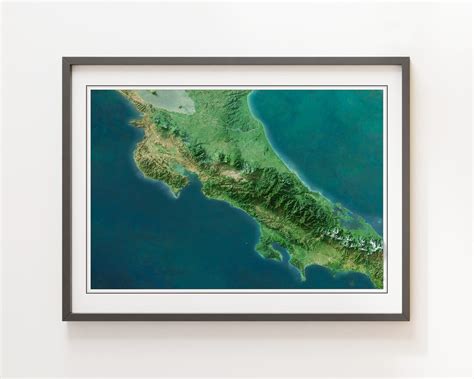 Costa Rica Shaded Relief Map Imagery Etsy