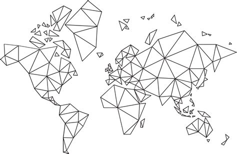 Free Mapa Del Mundo Vectorial Poligonal Sobre Fondo Transparente Png With Transparent