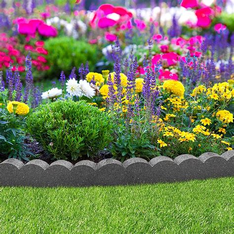 Primeur Grey Flexi Curve Lawn Edging 12m Scallop Curve Border — Masterlec