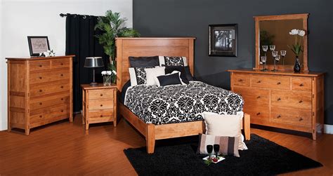 Amish craftsmen manufacture quality bedroom furniture from a veriety of different woods. Amish Bungalow Bedroom Set | Bungalow Hardwood Bedroom Set