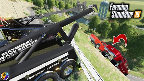 TOWING TWO TRUCKS UP A CLIFF ROLEPLAY FARMING SIMULATOR 19 YouTube