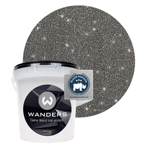 Buy Wanders24 Glimmer Effect 1 Liter Silver Black Glitter Paint