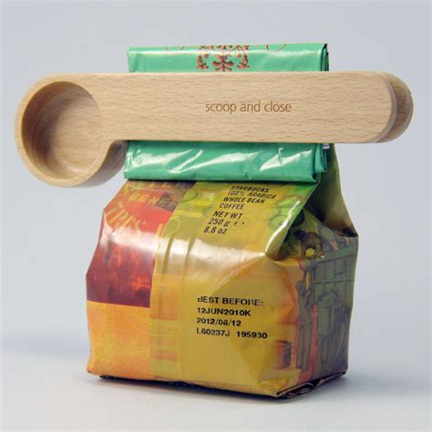 Wooden Coffee Scoop And Bag Clip